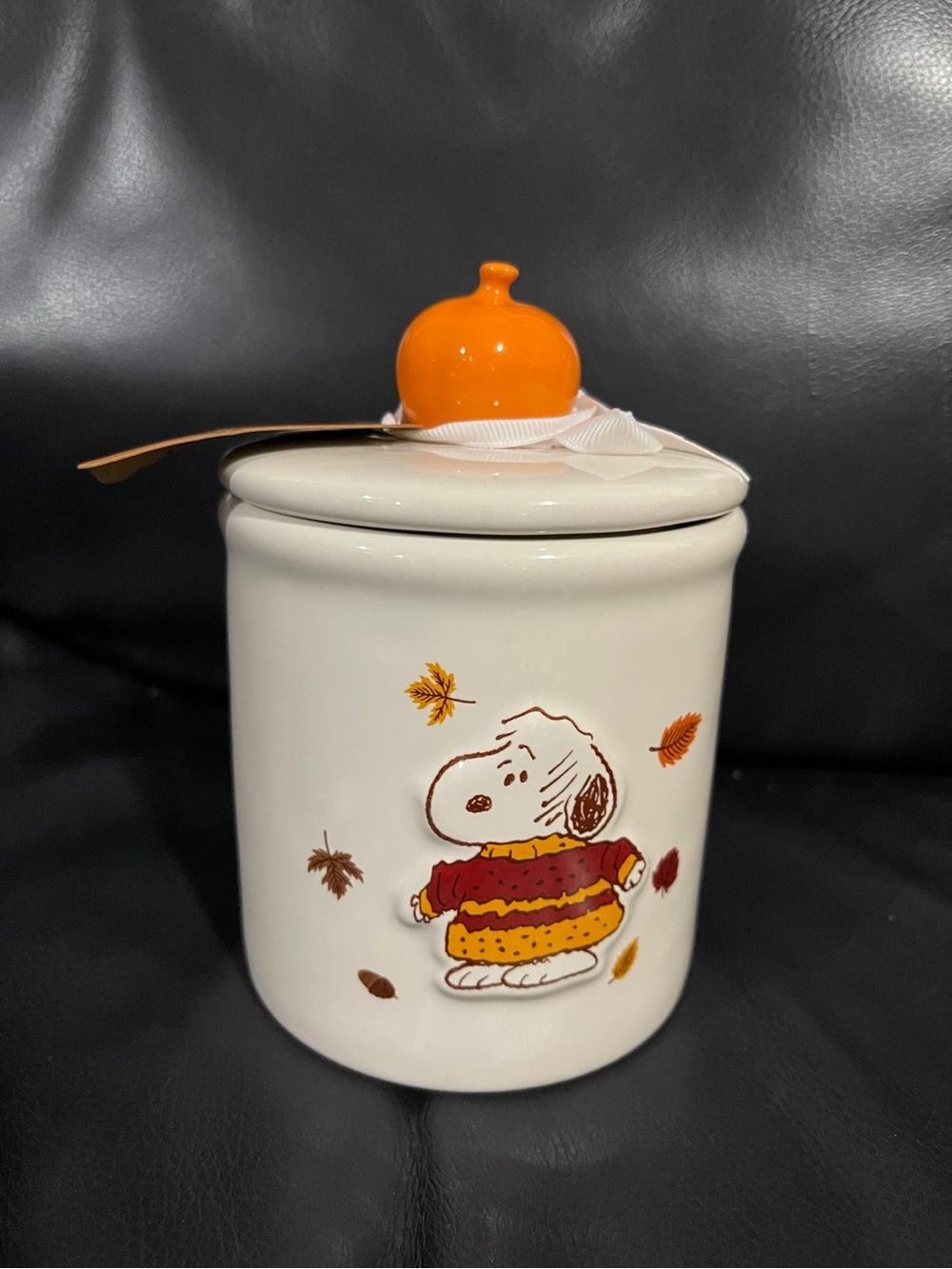 Thanksgiving Rae Dunn Peanuts - Rae Dunn Peanuts Snoopy sweater weather Canister
